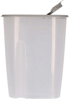 Excellent Houseware Voedselcontainer strooibus - grijs - 2,2 liter - kunststof - 20 x 9,5 x 23,5 cm - Voorraadpot