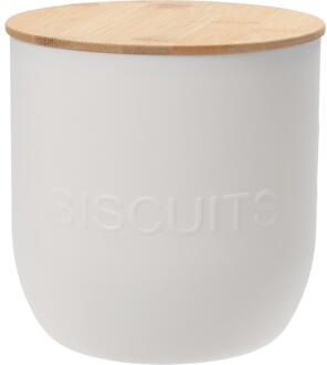 Excellent Houseware Voorraaddoos kunststof Ø15,5xh15,5cm wit