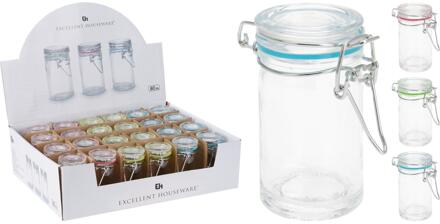 Excellent Houseware Voorraadpot glas Ø4,5xH8,5cm transparant