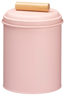 Excellent Houseware Voorraadpot / koekjes bewaarblik Bart - 14 x 20 cm - metaal - roze - keuken voorraadpotten