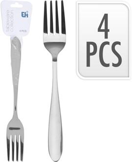 Excellent Houseware Vork 19,7cm set van 4 stuks zilver