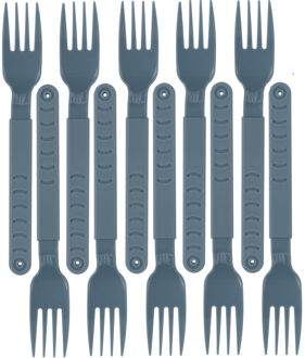 Excellent Houseware Vorken - 30x stuks - blauw - kunststof - 18 cm - herbruikbaar
