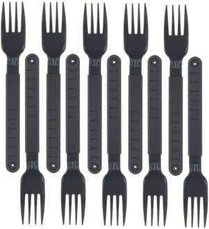 Excellent Houseware Vorken - 40x stuks - grijs - kunststof - 18 cm - herbruikbaar