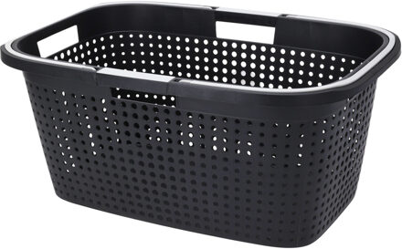 Excellent Houseware Wasmand - antraciet grijs - 38L - kunststof - 60 x 40 x 26 cm