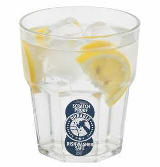 Excellent Houseware waterglas - stapelbaar - 275 ml - onbreekbaar kunststof - herbruikbaar