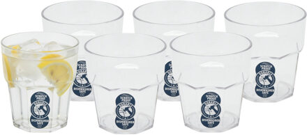Excellent Houseware waterglas stapelbaar - 6x - 275 ml - onbreekbaar kunststof - herbruikbaar