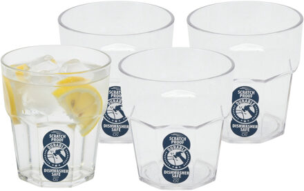 Excellent Houseware waterglas stapelbaar - 8x - 275 ml - onbreekbaar kunststof - herbruikbaar