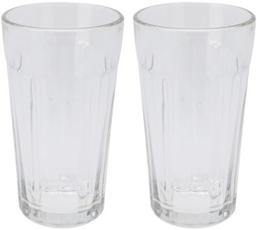 Excellent Houseware Waterglazen/Cocktailglazen - 2x - 350 ml - vaatwasserbestendig - Longdrinkglazen Transparant