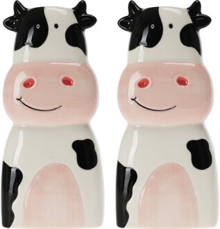 Excellent Houseware Waterverdamper radiator - 2x - koe - kunststeen - kinderkamer - 18 cm - luchtbevochtiger