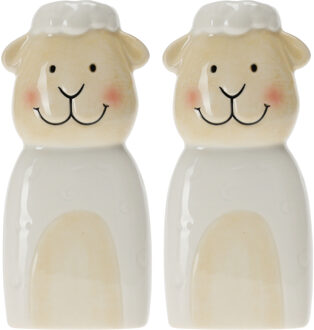 Excellent Houseware Waterverdamper radiator - 2x - schaap - kunststeen - kinderkamer - 18 cm - luchtbevochtiger