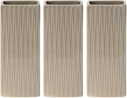 Excellent Houseware Waterverdamper radiator - 3x - beige - met relief - kunststeen - 18 cm - luchtbevochtiger