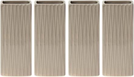 Excellent Houseware Waterverdamper radiator - 4x - beige - met relief - kunststeen - 18 cm - luchtbevochtiger