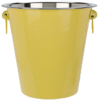 Excellent Houseware Wijnfles/champagne koeler - rvs - geel/zilver - 20 x 14 cm - Koelelementen