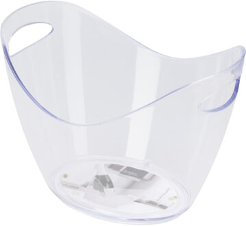 Excellent Houseware Wijnflessen koeler / wijnkoeler Bucket - transparant - kunststof - 27 x 20 x 20 cm - IJsemmer