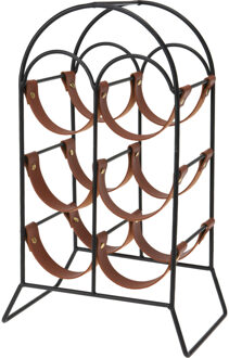 Excellent Houseware wijnflessen rek/wijnrek - 6 flessen - metaal