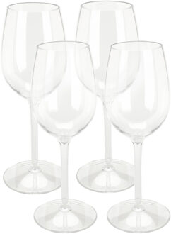 Excellent Houseware Wijnglas - 4x - transparant - kunststof - 330 ml - Wijnglazen