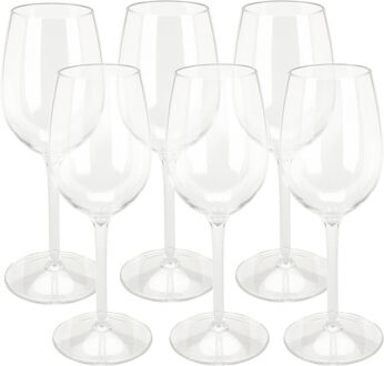 Excellent Houseware Wijnglas - 6x - transparant - kunststof - 330 ml