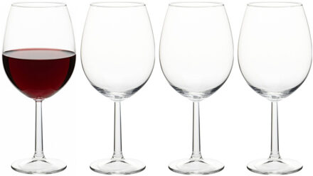 Excellent Houseware Wijnglazen - 4x stuks - 580ml - glas - transparant - rode wijnglazen