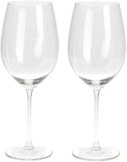 Excellent Houseware Wijnglazen - 8x stuks - glas - 540 ml - rode wijnglazen