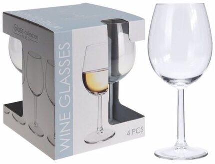 Excellent Houseware Wijnglazen set 430 ML 4 stuks Transparant