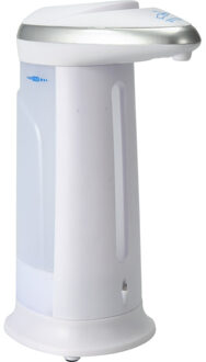 Excellent Houseware Zeeppompje/dispenser - met sensor - wit - 330 ml - navulbaar - keuken/badkamer