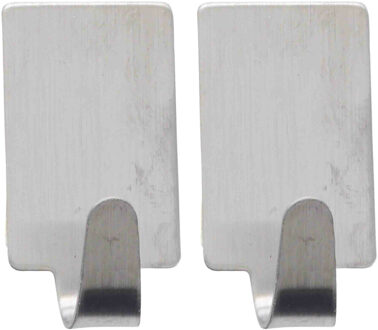 Excellent Houseware Zelfklevende haakjes rvs keuken/badkamer/kleding/ophang - set 12x