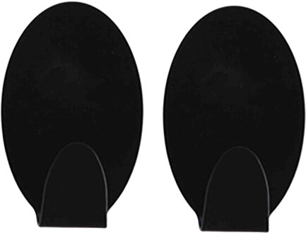 Excellent Houseware Zelfklevende haakjes rvs keuken/badkamer/kleding/ophang - zwart - 8x - Handdoekhaakjes