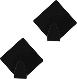 Excellent Houseware Zelfklevende ophang haakjes - zwart - 8x stuks - rvs