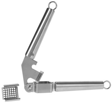 Excellent Houseware Zilverkleurige knoflookpers van roestvrijstaal - Knoflookpersen
