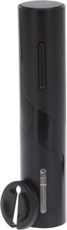 Excellent Houseware Zwarte elektrische wijnflesopener/kurkentrekker 23 cm