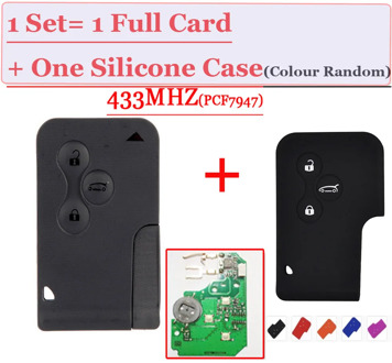 Excellent Quality replacement remote 3 Button Smart Card pcf7947 chip 433mhz for renault megane card With 1 free Silicone Case