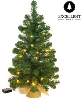 Excellent Trees Excellent Trees® Jarbo Green 90 cm Mini Kerstboom met 80 LED Lampjes Groen