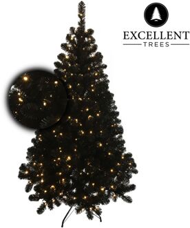 Excellent Trees Kerstboom Excellent Trees® LED Stavanger Black 150 cm met 250 lampjes Zwart