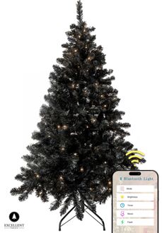 Excellent Trees Kerstboom Excellent Trees® LED Stavanger Black 210 cm met 500 lampjes Zwart