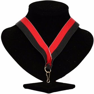 Excelsior fan medaille halslint zwart/rood