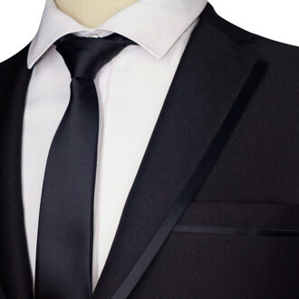 Exclusieve 59 "Lange 5 Cm Mens Skinny Ties Black Polyester Zijde Strepen Stippen Jacquard Smalle Slim Stropdas Man hals Tie Party solid