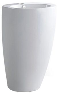 Exellence Noa wastafel vrijstaand porselein zonder sifon met overloop 50x50x83cm wit