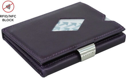 Exentri wallet RFID portemonnee Paars Leer