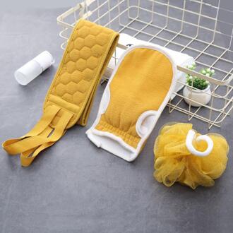 Exfoliërende Handschoenen, Body Scrub Scrubbers Voor Gebruik In Douche Of Bad, Diepe Peeling Handschoen, premium Scrub Wassen Mitt Dropshi geel