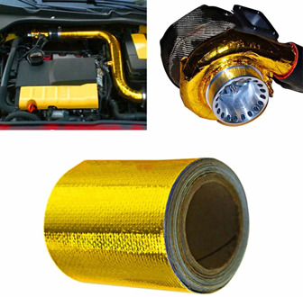 Exhaust Pipe Self Adhesive Gold Roll Aluminum Foil Silver High Temperature 5m Heat Shield Reflective Wrap Tape