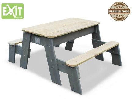 EXIT Aksent Zand & Water Picknicktafel met 2 Bankjes Bruin, Groen