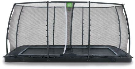 EXIT Trampoline Dynamic met Veiligheidsnet - Groundlevel - 458 x 275 cm - Zwart