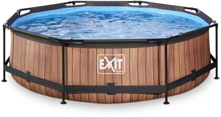 EXIT Wood Zwembad met filterpomp Bruin