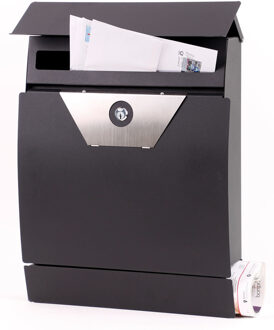 Exklusiv Brievenbus met RVS - Mat Zwart