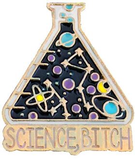 Experiment "Wetenschap" Chemische Reactie Experiment Cup Broche Wetenschap Ster Maan Emaille Fles Creatieve Pin Rugzak Sieraden Shirt
