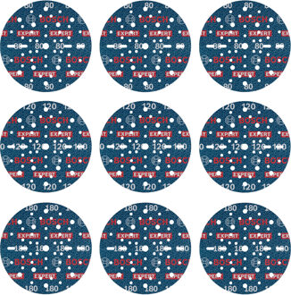 EXPERT 9-delige set Schuurschijf O780 met film onderlaag, 150 mm, 3xG80; 3xG120; 3xG180 - 2608902448