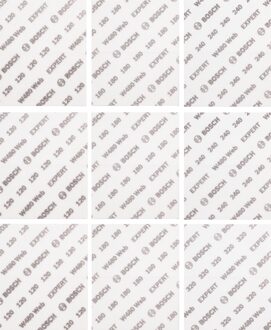 EXPERT 9-delige set Schuurvel Web W480 115 x 140 mm, 3x G120; 3x G180, 2x G240; 1x G320 (online) - 2608902432
