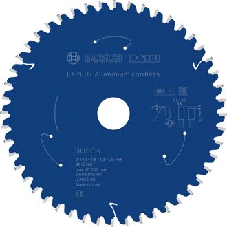 EXPERT Aluminium cordless Cirkelzaagblad | 140 x 1,8/1,3 x 20 mm | T48 - 2608902117