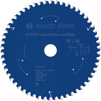 EXPERT Aluminium cordless Cirkelzaagblad | 160 x 1,8/1,2 x 20 mm | T54 - 2608902119