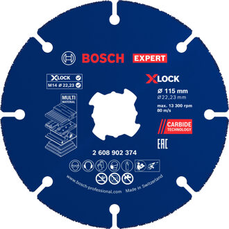 EXPERT Carbide Multi Wheel X-LOCK Doorslijpschijf 115 mm | 22,23 mm - 2608902374